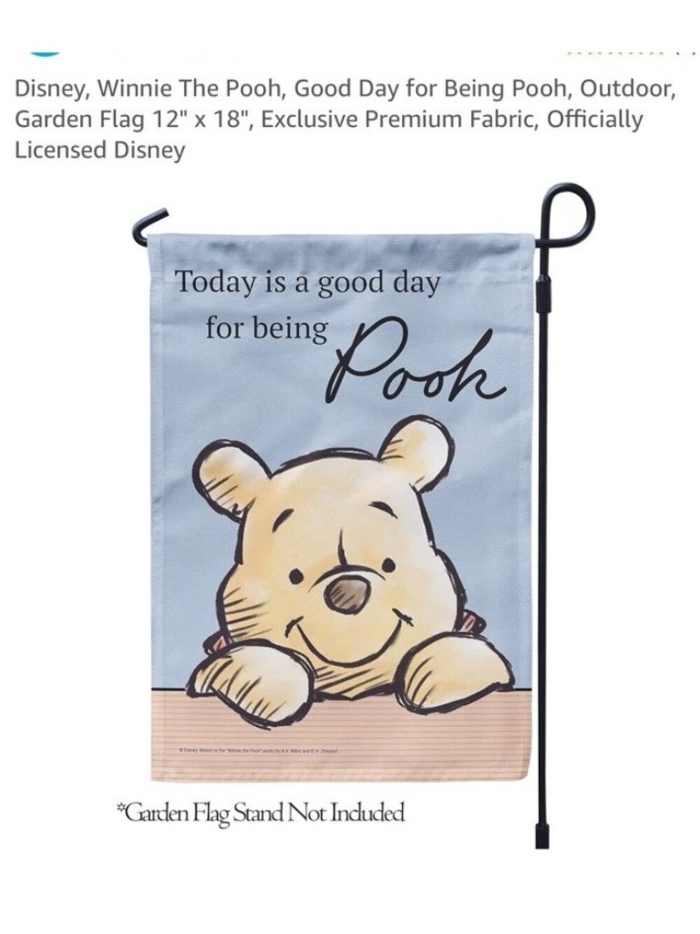 Winnie The Pooh Small Garden Flag Front Yard Porch Banner Disney 18x12” Good Day